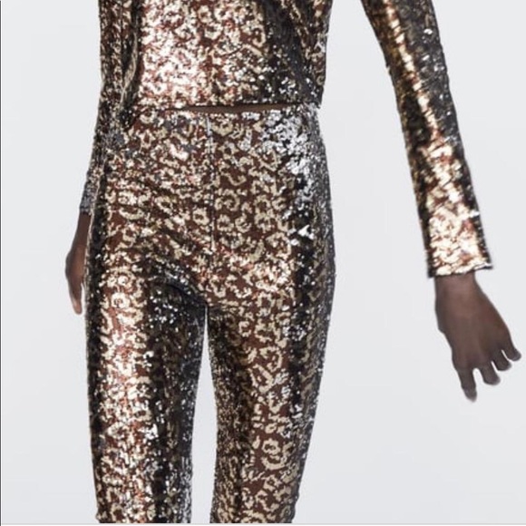 zara sequin leggings